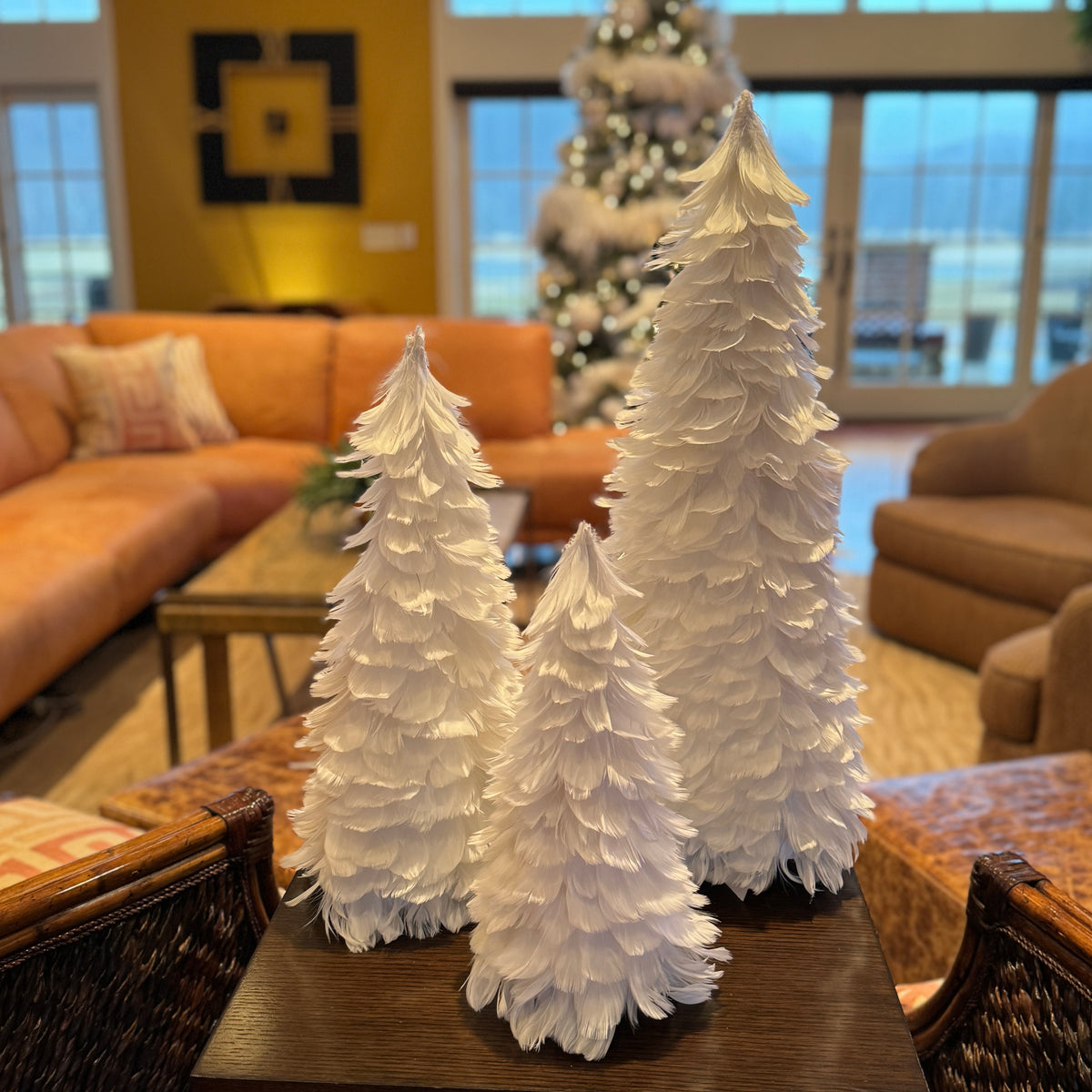 Goose Coquille Feather Tree 12" - White