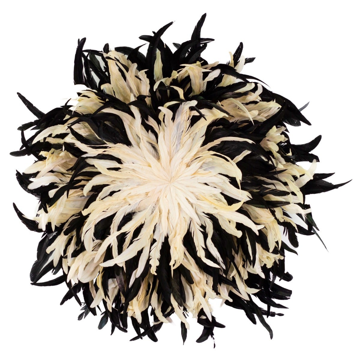 Black and Beige Feather Wall Art Hat