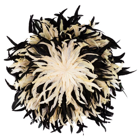 Black and Beige Feather Wall Art Hat