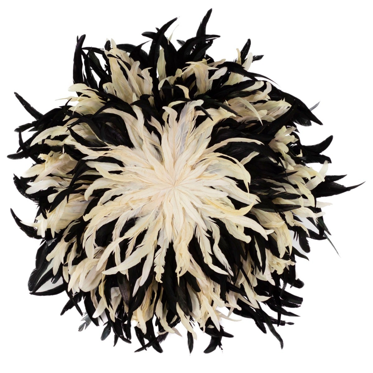 Black and Beige Feather Wall Art Hat