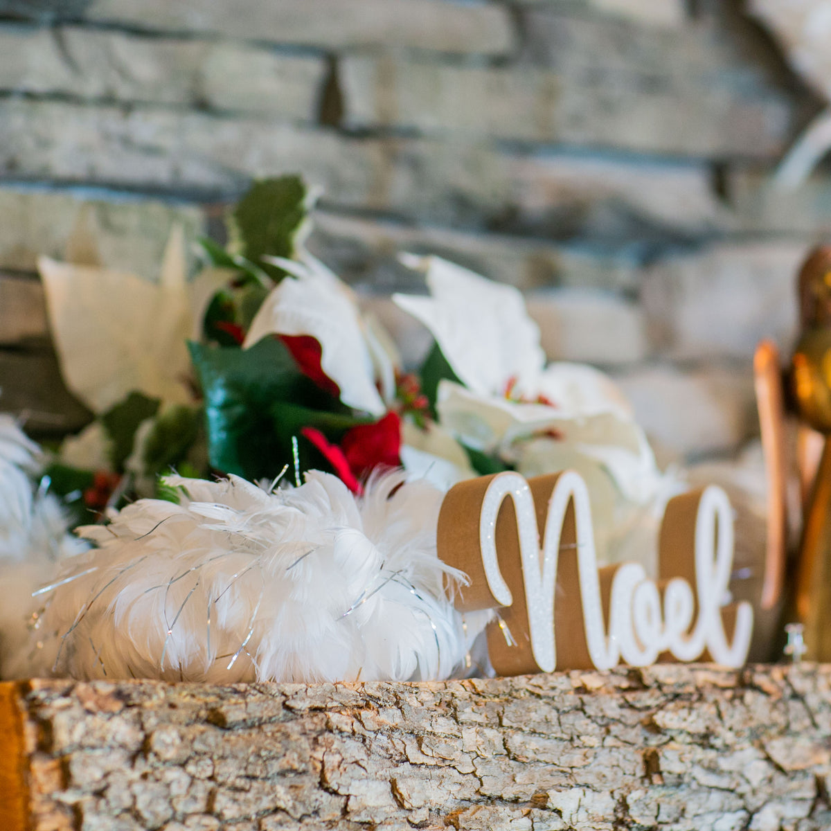 White Feather Garland with Opal Lurex