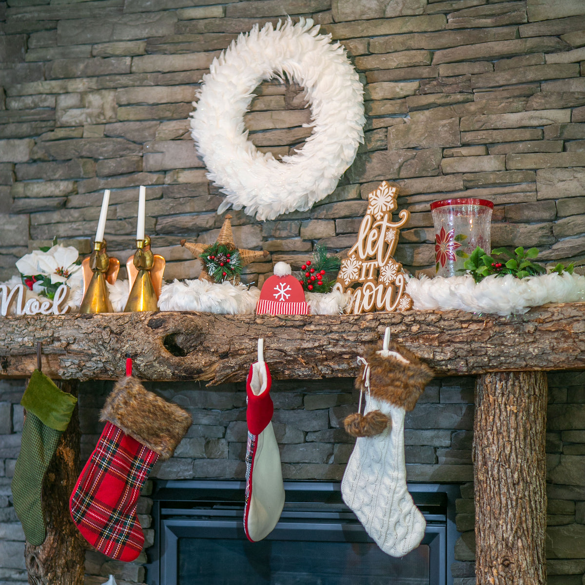 White Feather Garland with Opal Lurex