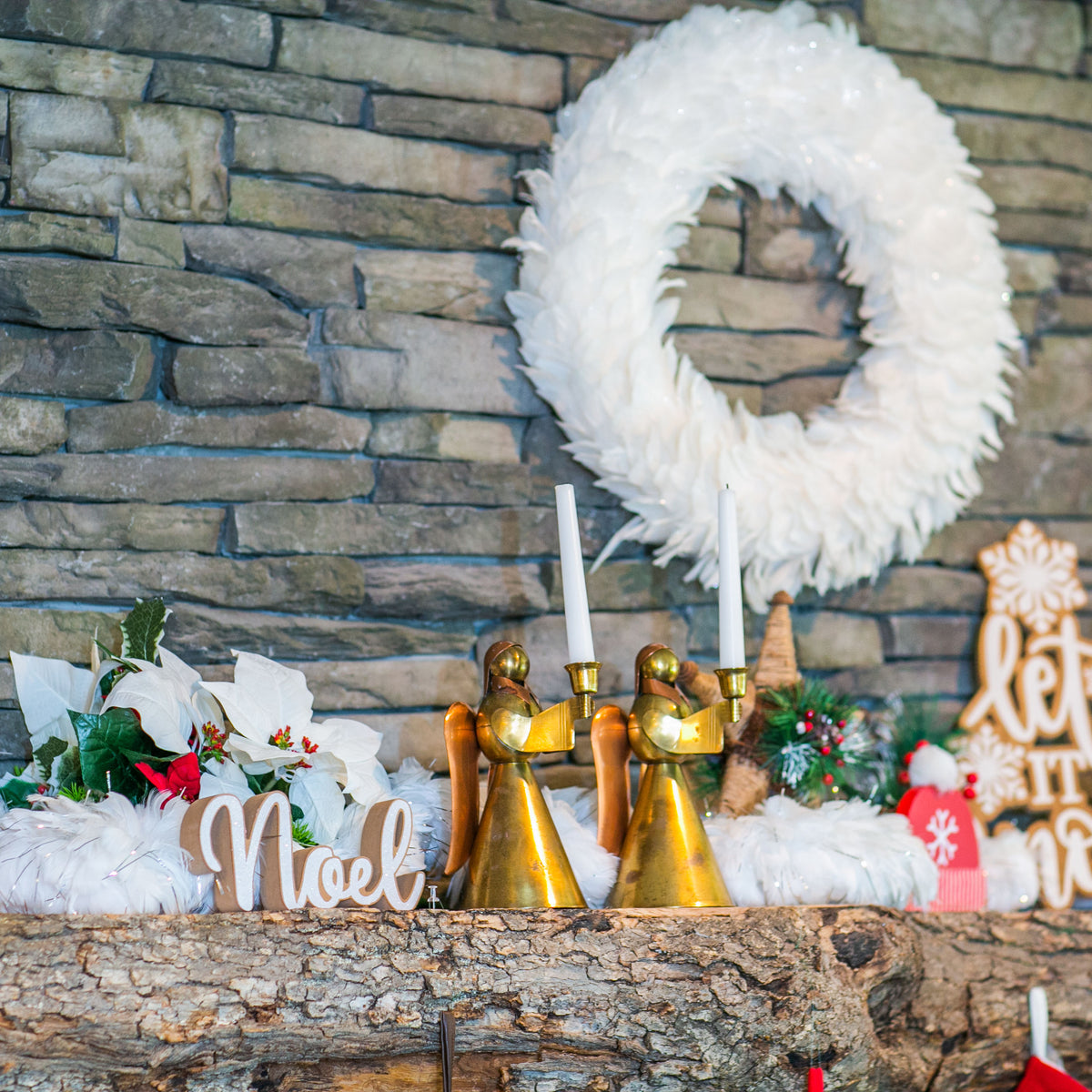 White Feather Garland with Opal Lurex
