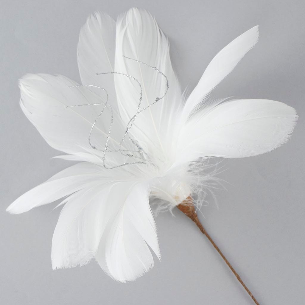 Feather Floral Pick -Goose Nagoire-w/Opal Ting