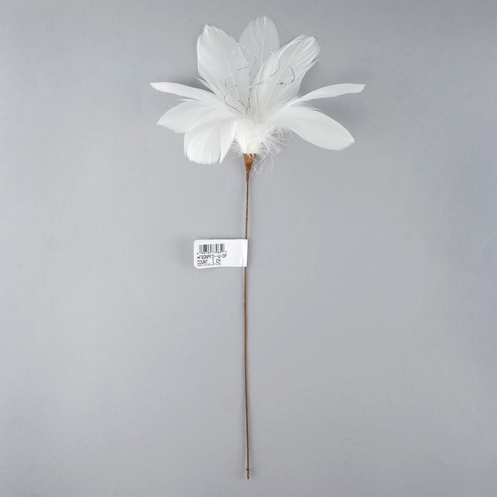 Feather Floral Pick -Goose Nagoire-w/Opal Ting