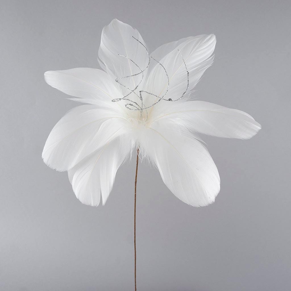 Feather Floral Pick -Goose Nagoire-w/Opal Ting