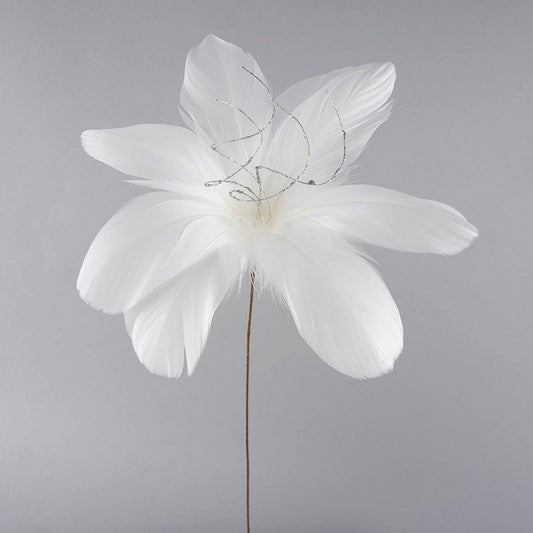 Feather Floral Pick -Goose Nagoire-w/Opal Ting