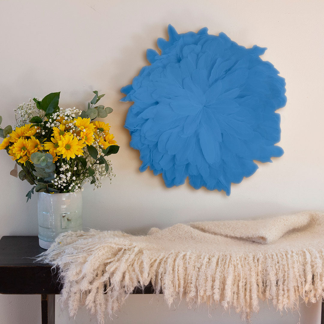 African JuJu Hats Feather Wall Art - Small - Sky