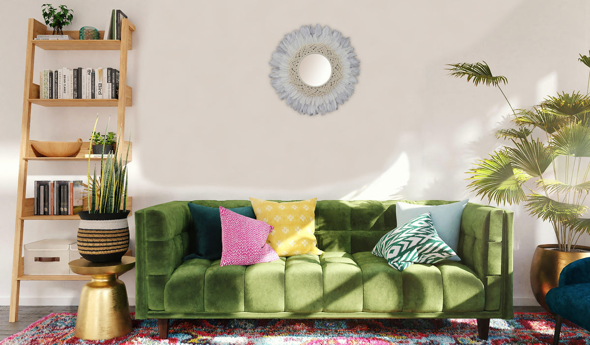 Wall Decor Mirror With Macrame
