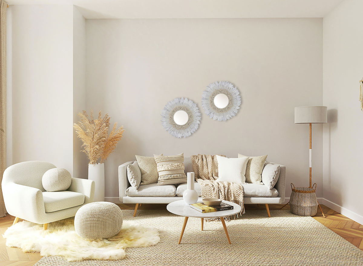 Wall Decor Mirror With Macrame
