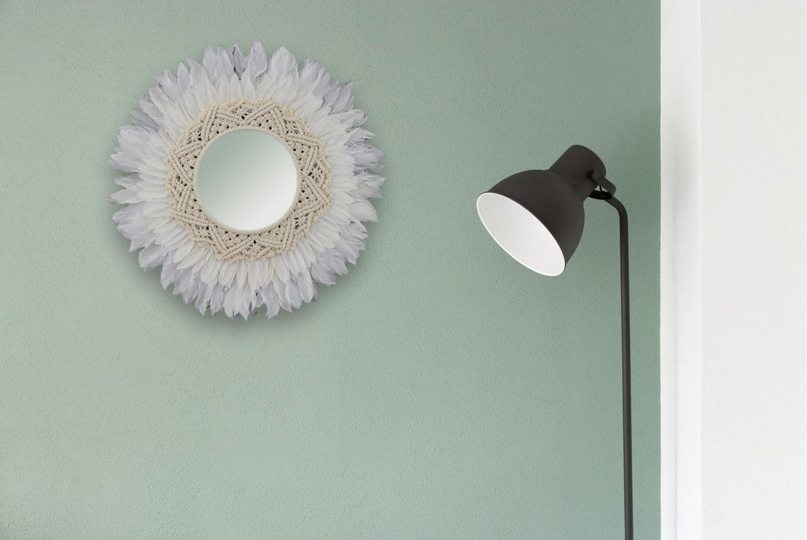 Wall Decor Mirror With Macrame
