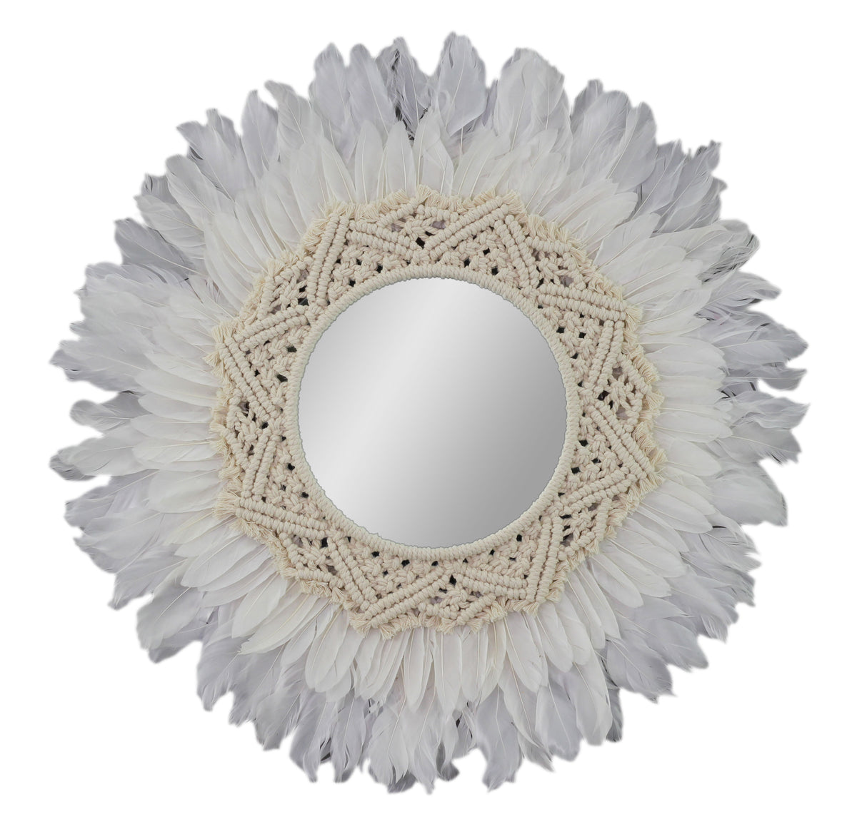 Wall Decor Mirror With Macrame