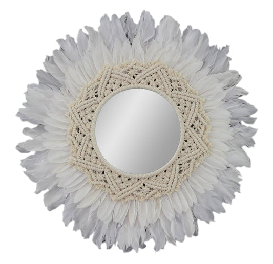 Wall Decor Mirror With Macrame