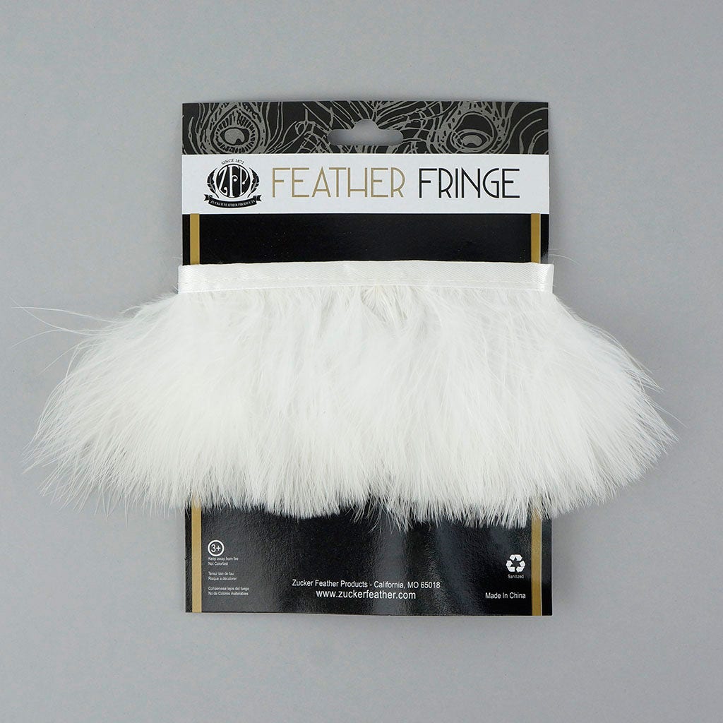 Marabou Feather Fringe White