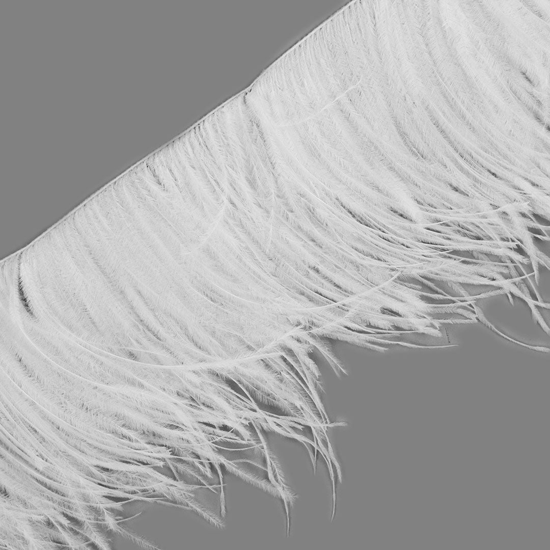 Fringe Trim | Ostrich Feathers 5-5½” | White | 2 Yard 2 Ply