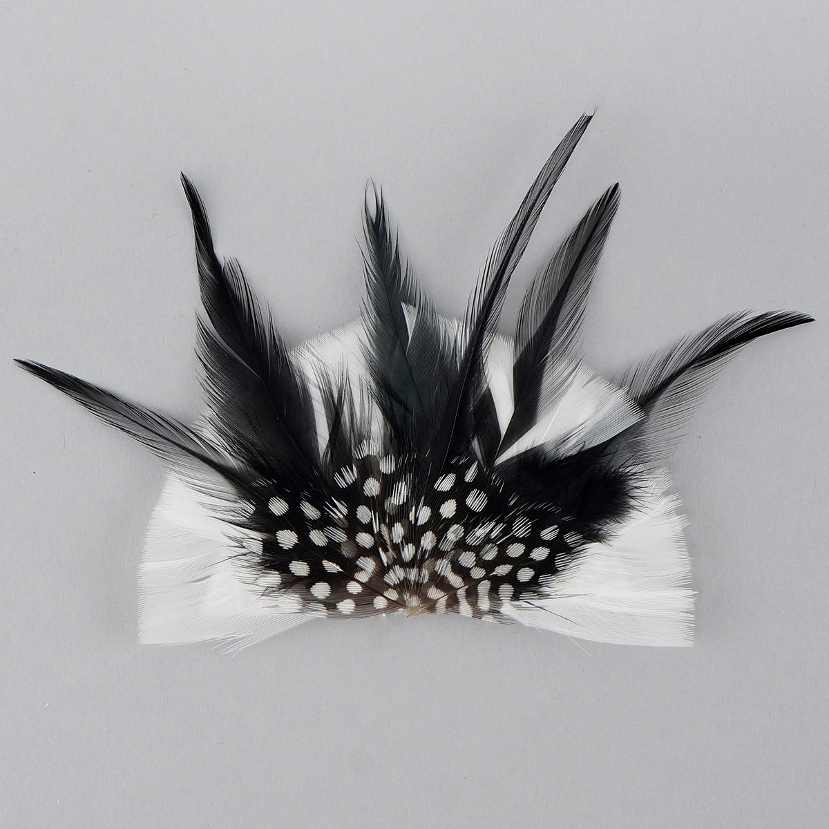 Natural Black and White Polka Dot Hat Trim Crown