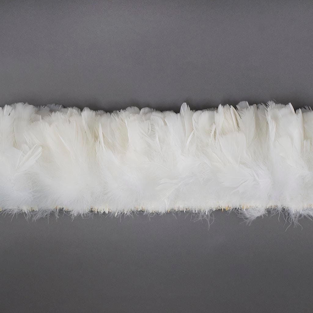 Parried Turkey Ruff Feathers-  1/2YD -  White
