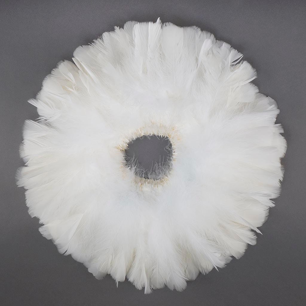 Parried Turkey Ruff Feathers-  1/2YD -  White