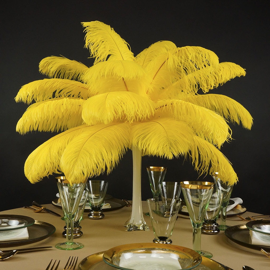 Ostrich Feathers 13-16" Drabs - Yellow