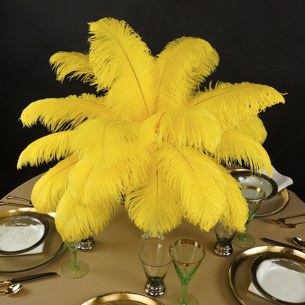 Ostrich Feathers 13-16" Drabs - Yellow