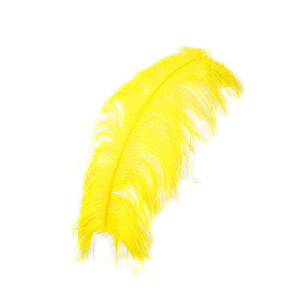 Large Ostrich Feathers - 20-25" Prime Femina Plumes - Yellow