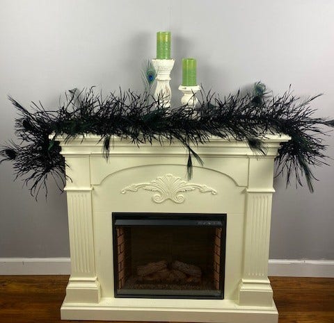 Decorative Large Black Feather Garland