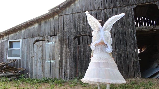 Adult White Angel Costume Wings - Large Fairy Butterfly Lace and Feather Wings, Sexy Halloween or Cosplay Accessories