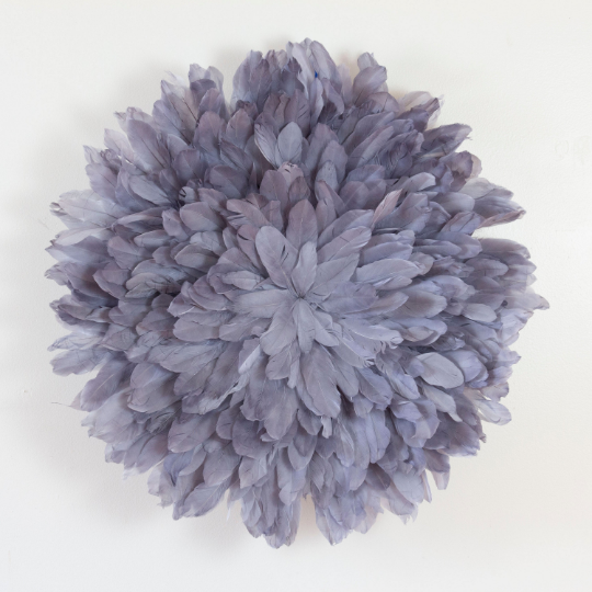 Unique Decorative Feather Wall Art Inspired by African JuJu Hats - Candy Pink