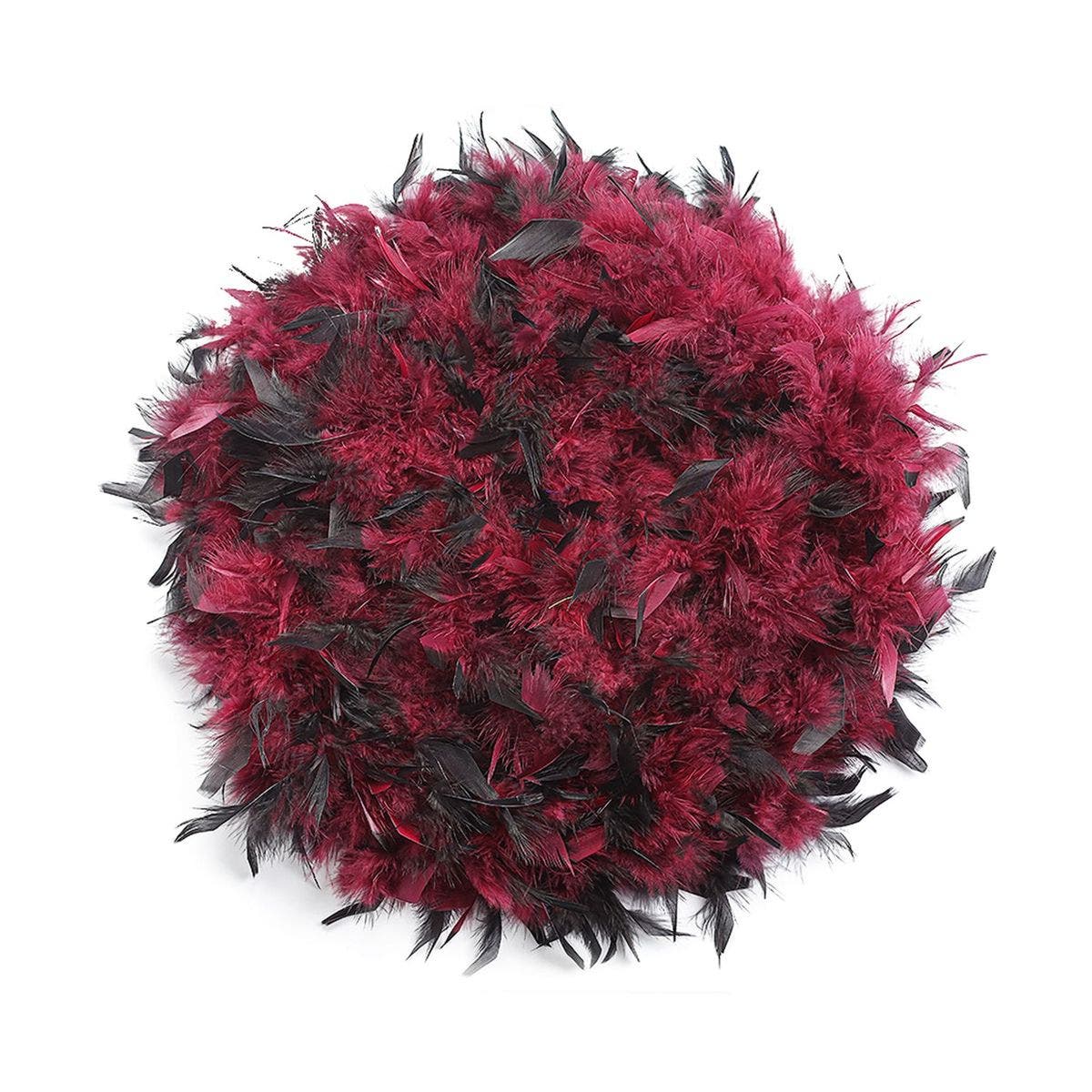 Tipped Chandelle Feather Boa - Heavyweight - Burgundy/Black