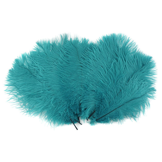 Bulk Feather Ostrich Drabs - 9-12" 1/4 lb Dark Aqua