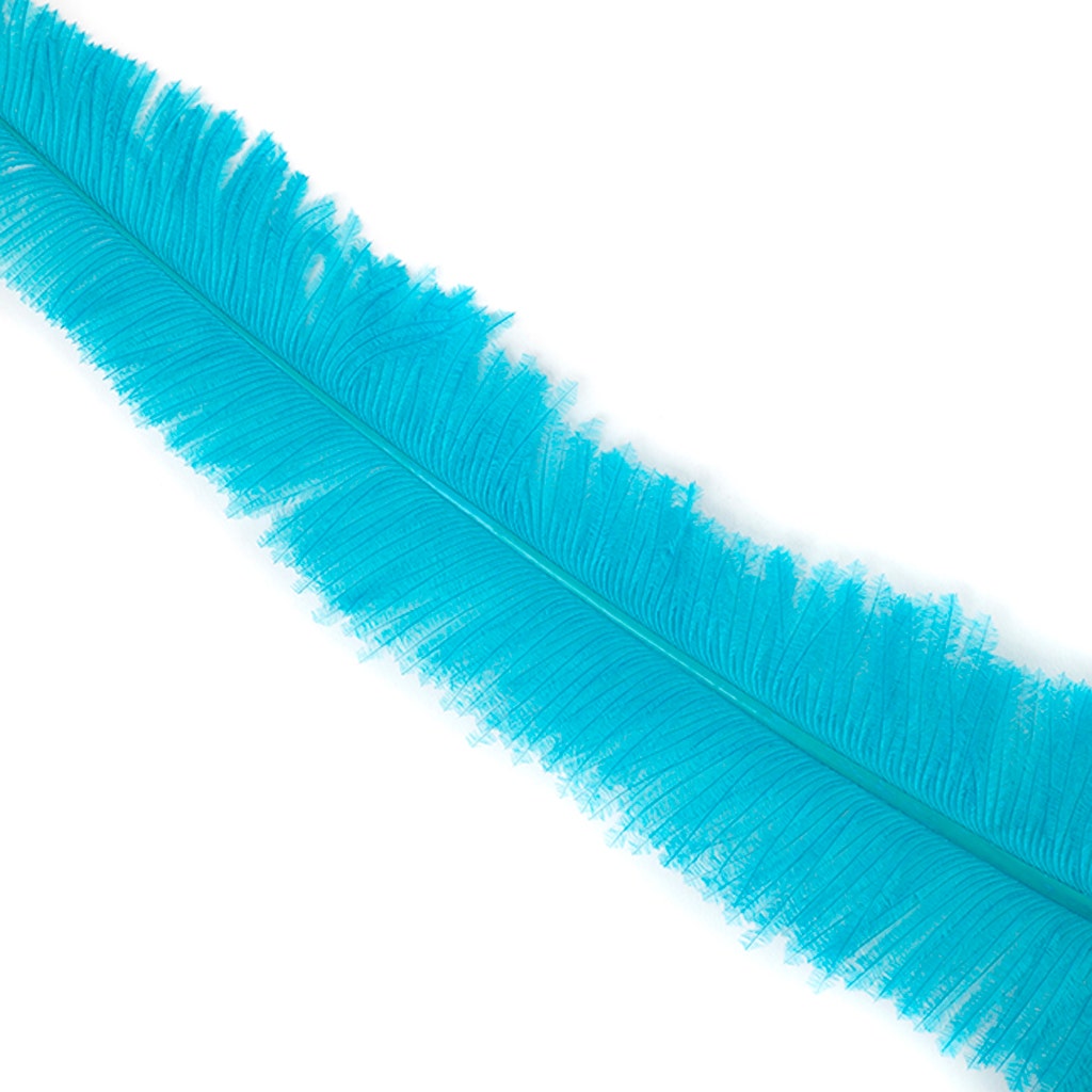Ostrich Nandu Selected Feathers 12 PCS - Light Aqua