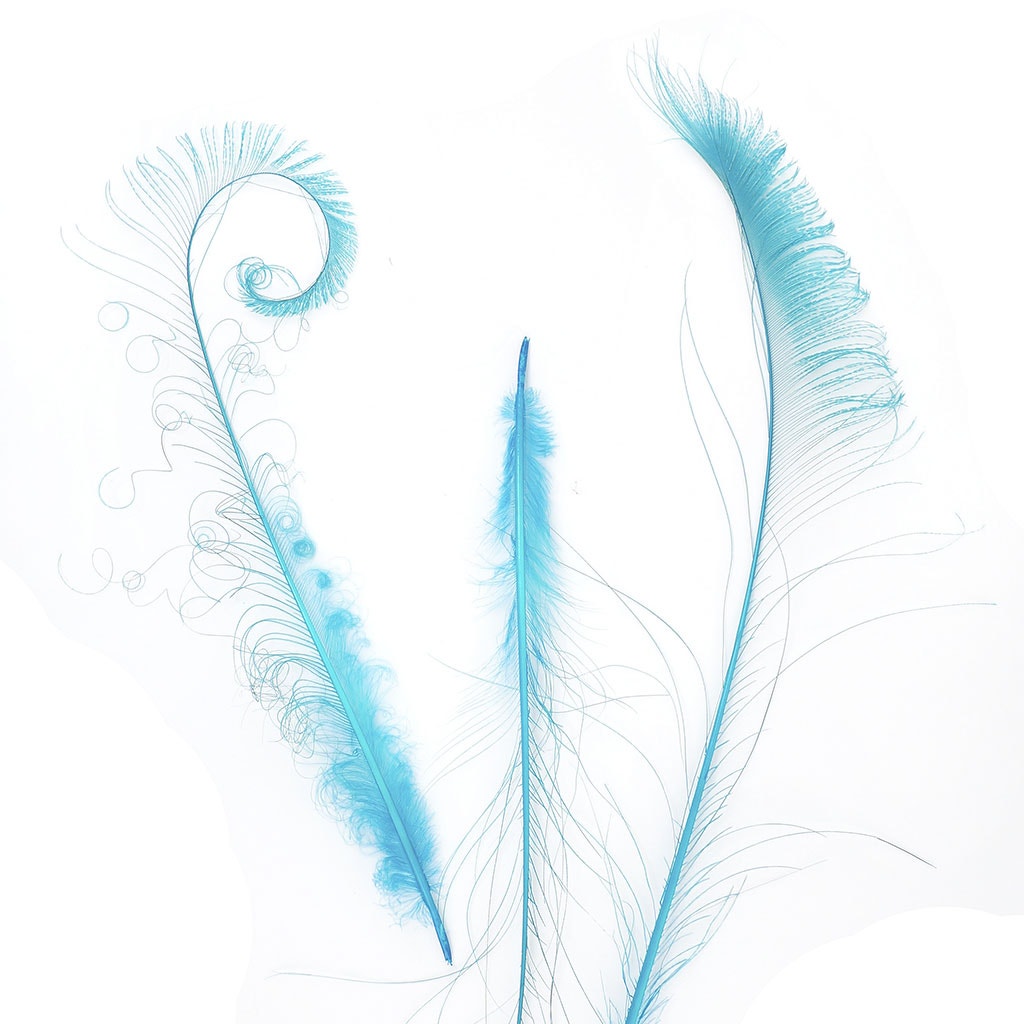 Peacock Swords Bleached Dyed - Dark Aqua