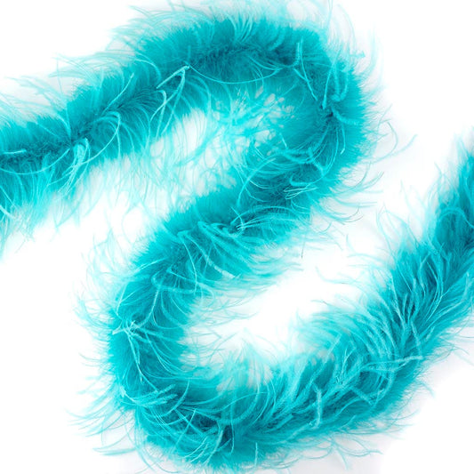 Marabou and Ostrich Feather Boa - Dark Aqua / Light Turquoise