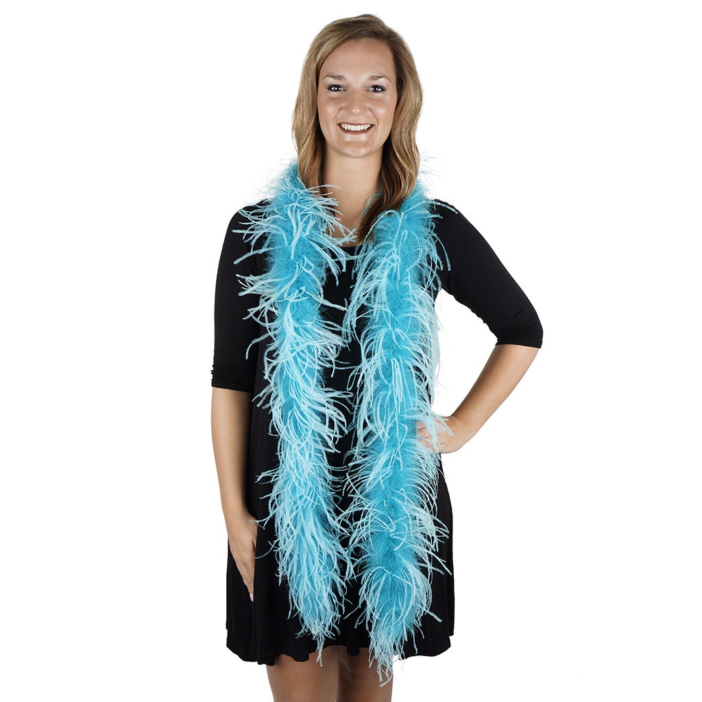 Marabou and Ostrich Feather Boa - Dark Aqua / Light Turquoise
