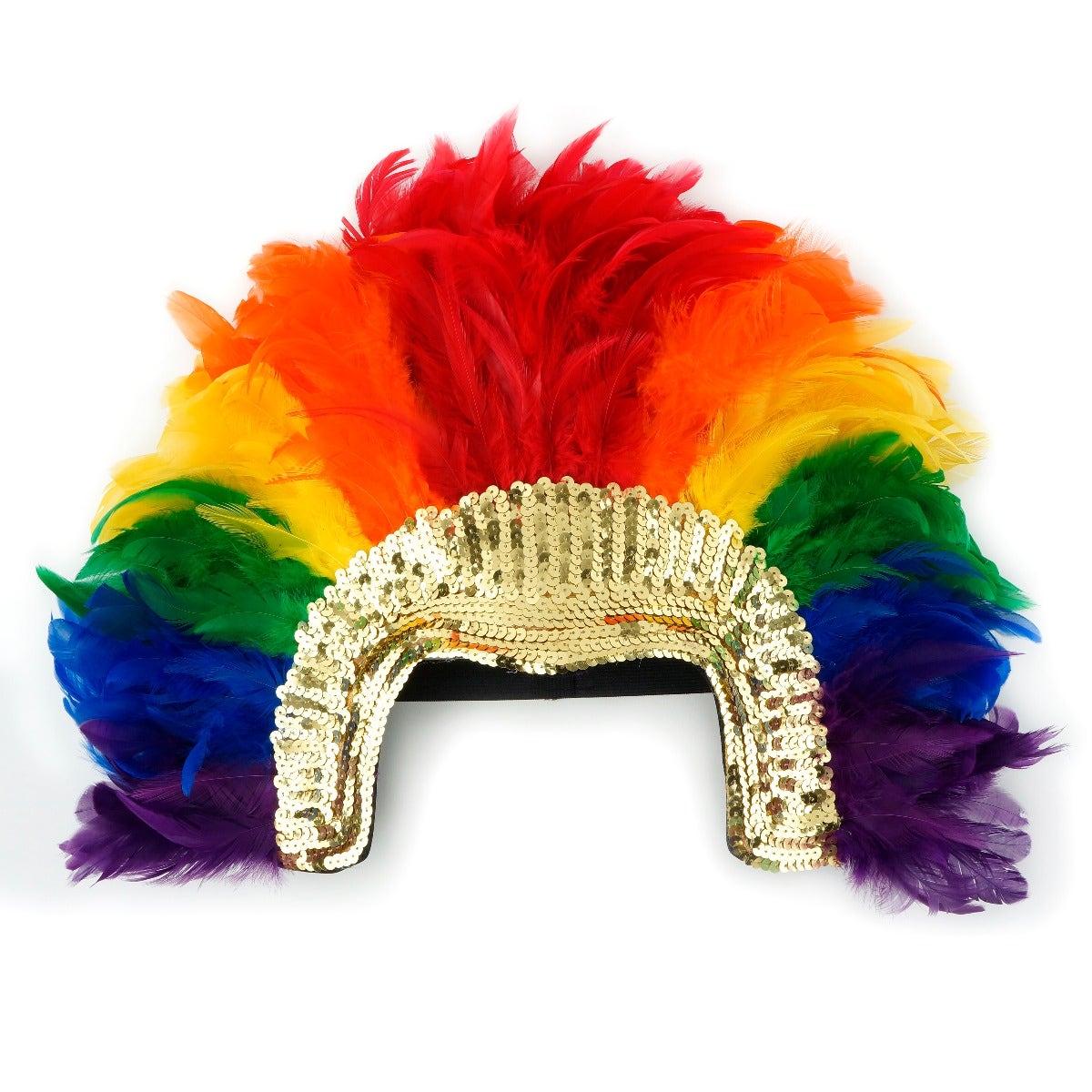 Rainbow & Sequin Feather Headdress