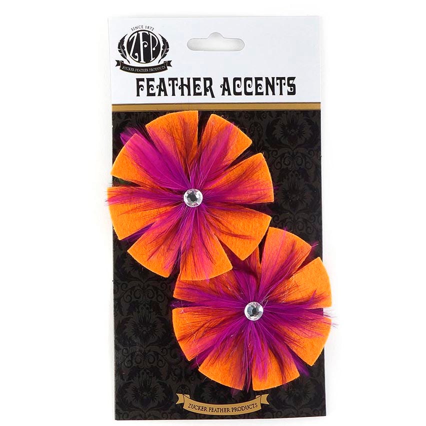 Feather Shoe Clip w/Marabou-Hackle-Felt - O/SP/VB