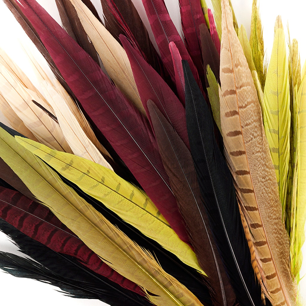 Assorted Pheasant Tails Mix Dyed - Harvest Mix