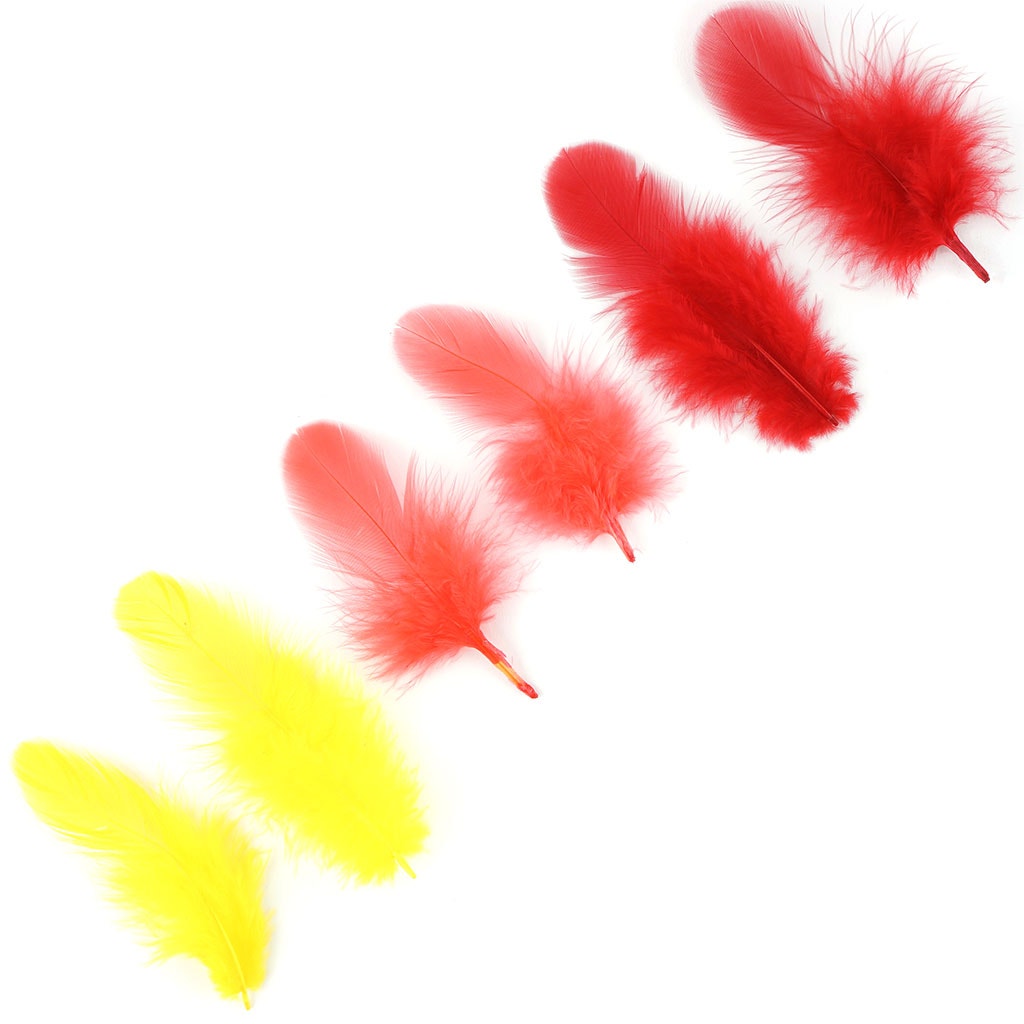 Rooster Plumage-White-Dyed Mix - FIRE