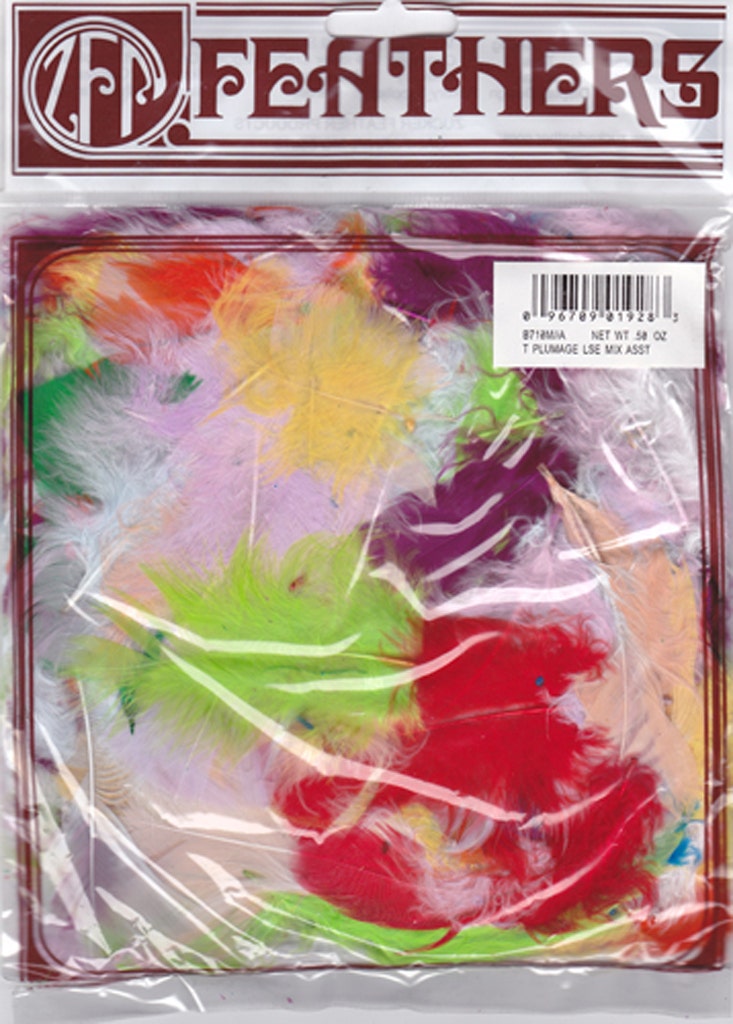 Loose Turkey Plumage Mix Dyed - Assorted Mix