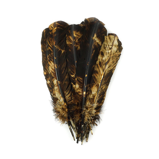 Turkey Quill Right Wing - Tie Dye - Beige & Brown