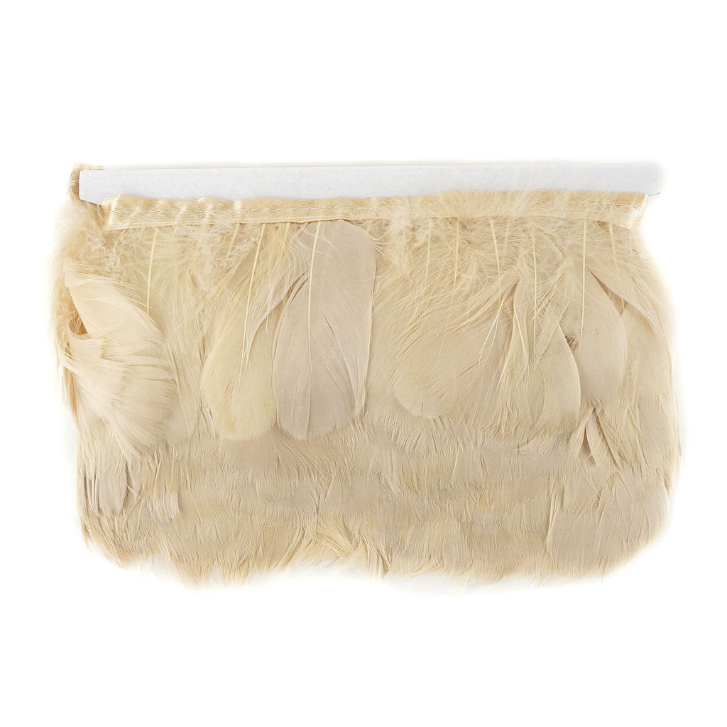 Goose Feather Fringe Trim - 5 Yards - Beige