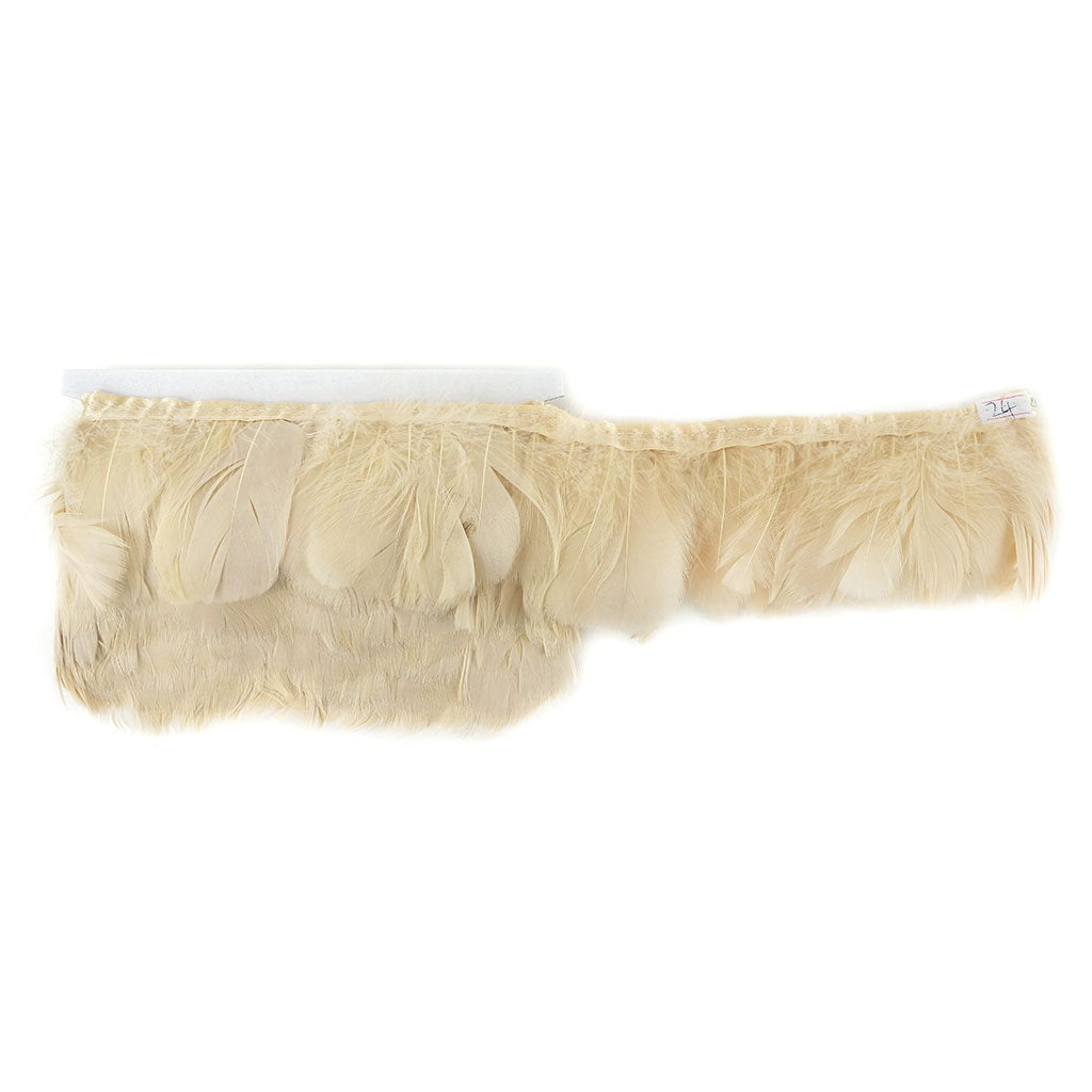 Goose Feather Fringe Trim - 5 Yards - Beige