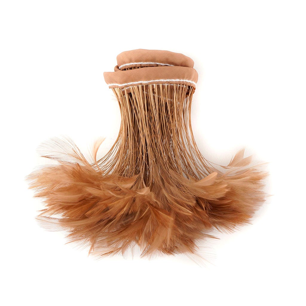 Stripped Hackle Feather Fringe - Beige