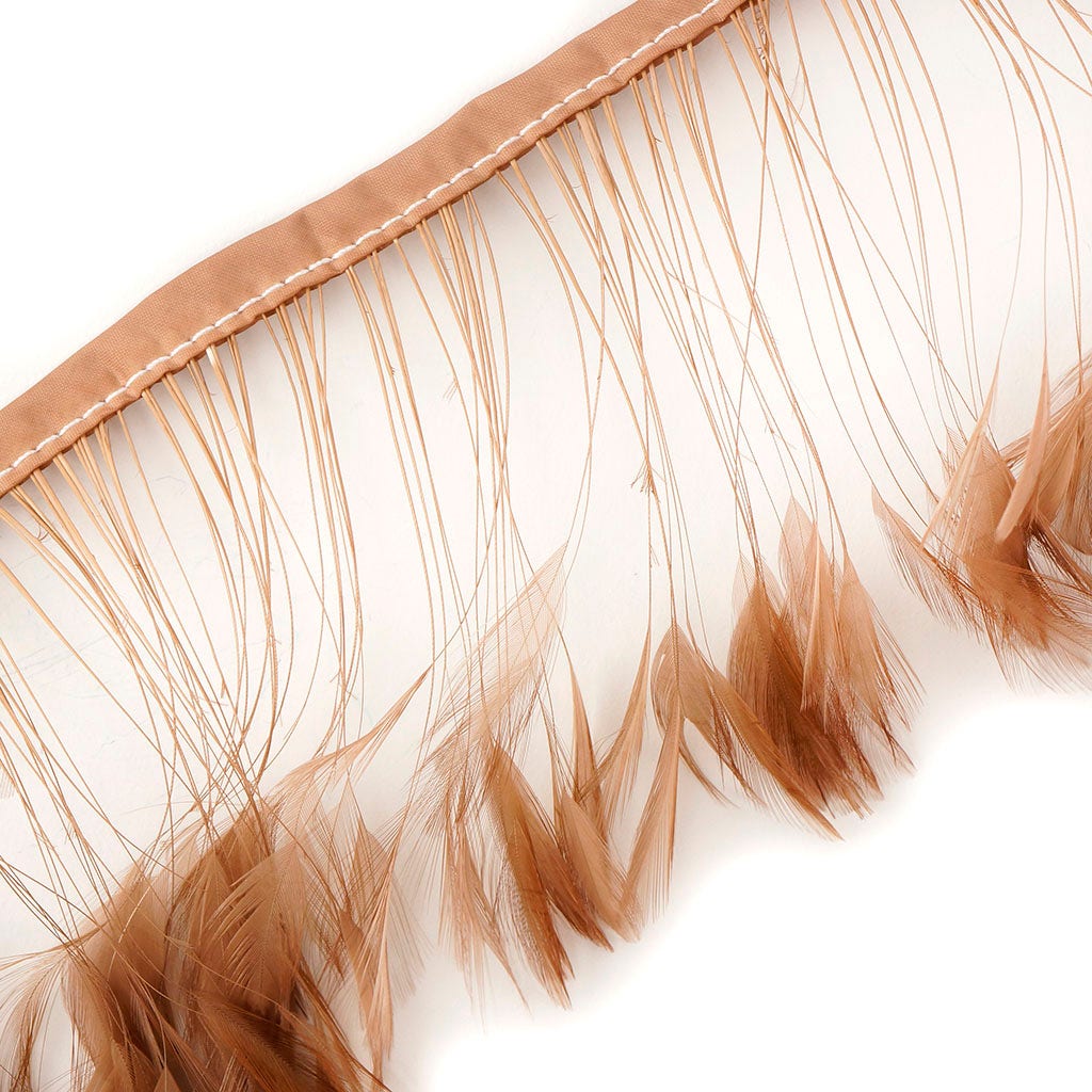 Stripped Hackle Feather Fringe - Beige