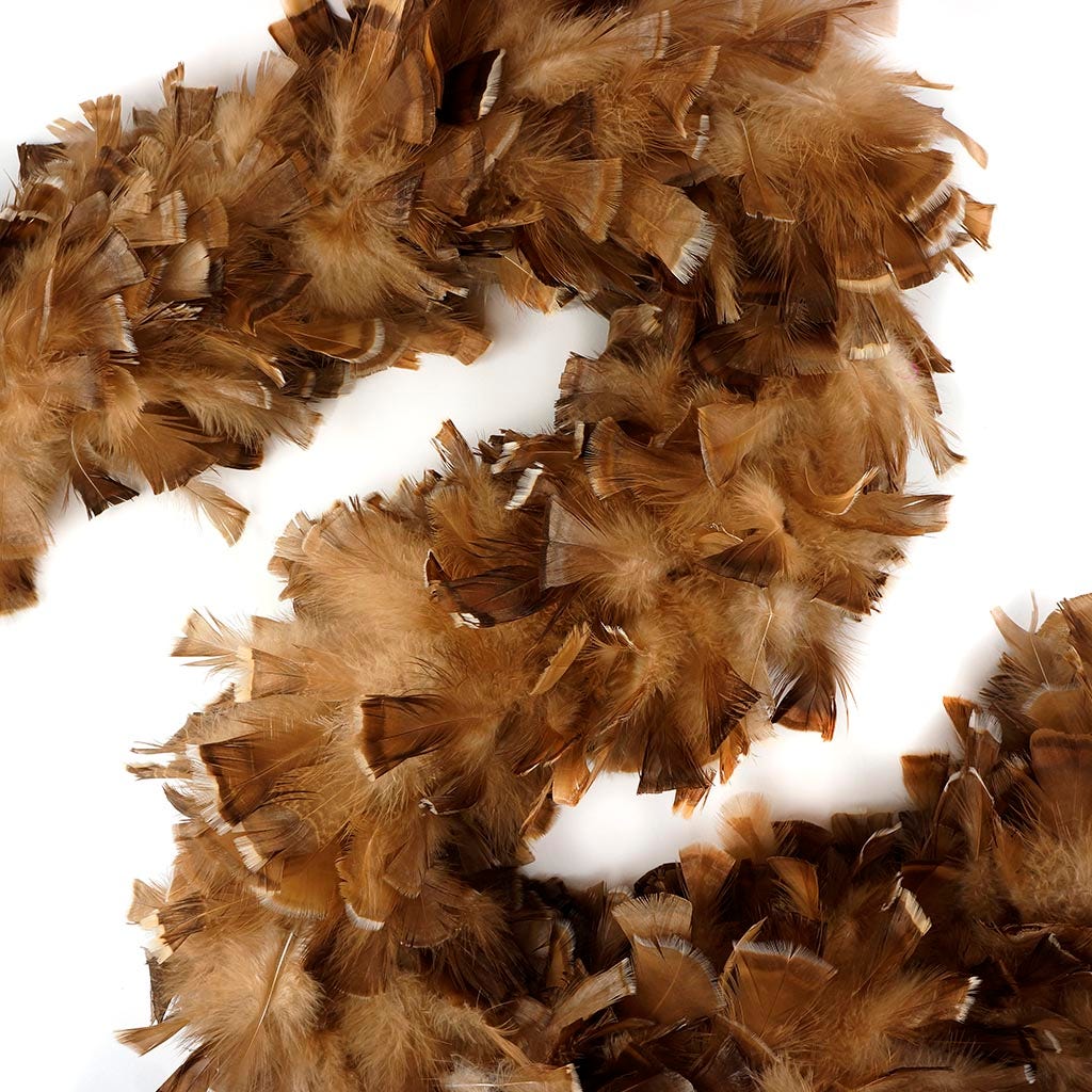 Turkey Ruff Feather Boa - Bleached Bronze - Beige