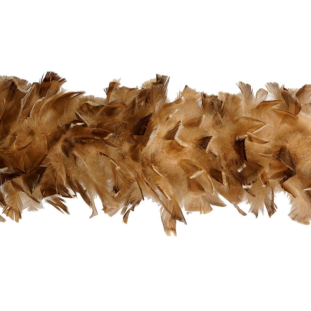 Turkey Ruff Feather Boa - Bleached Bronze - Beige