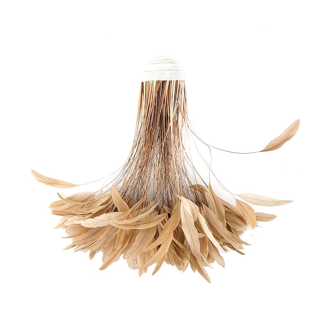 Stripped Bleached Coque Fringe - Beige