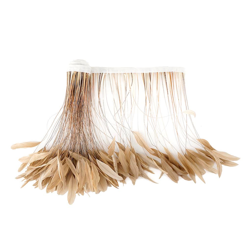 Stripped Bleached Coque Fringe - Beige