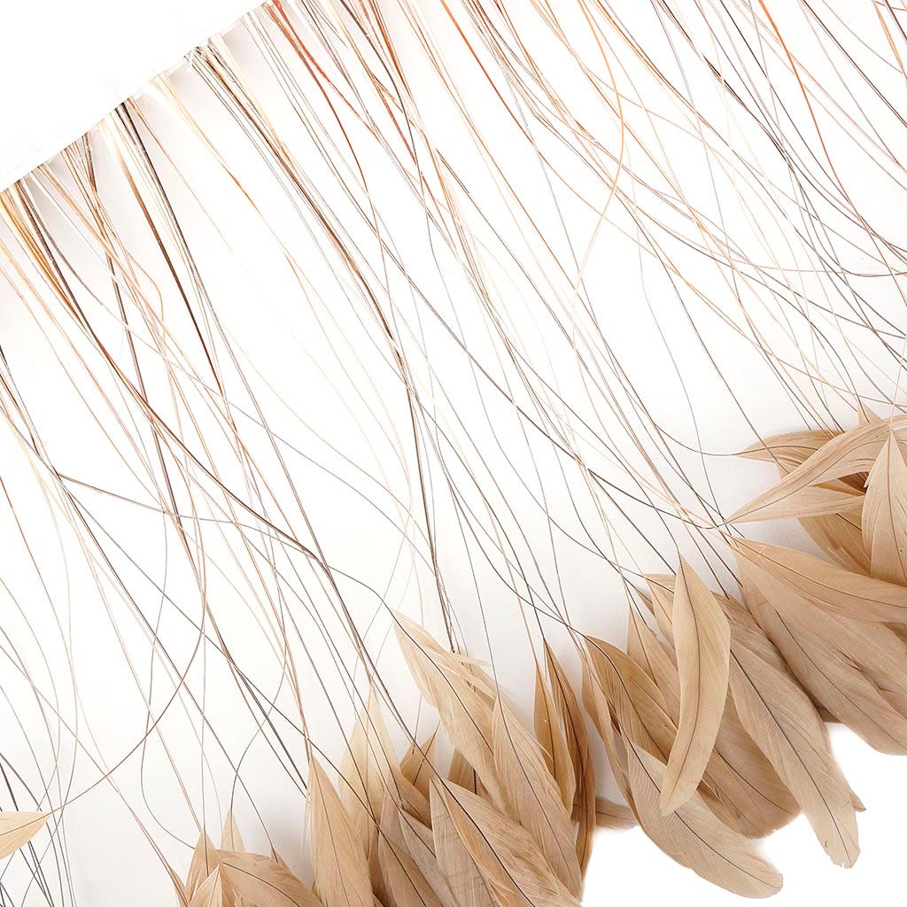 Stripped Bleached Coque Fringe - Beige