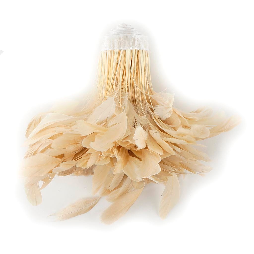 Stripped Bleached Coque Fringe - Beige